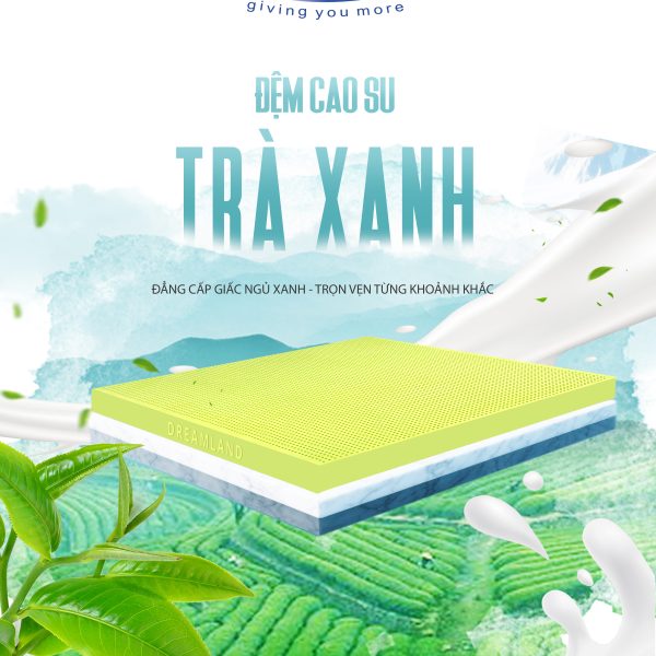 Đệm cao su thiên nhiên Trà xanh Cooling
